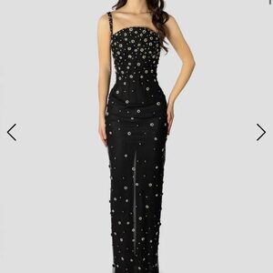 Elegant Black Gown with Embellishments